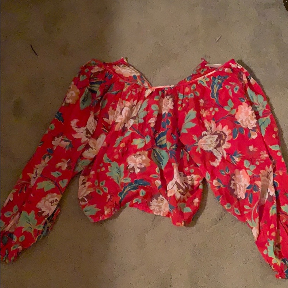 Red Anthropologie top